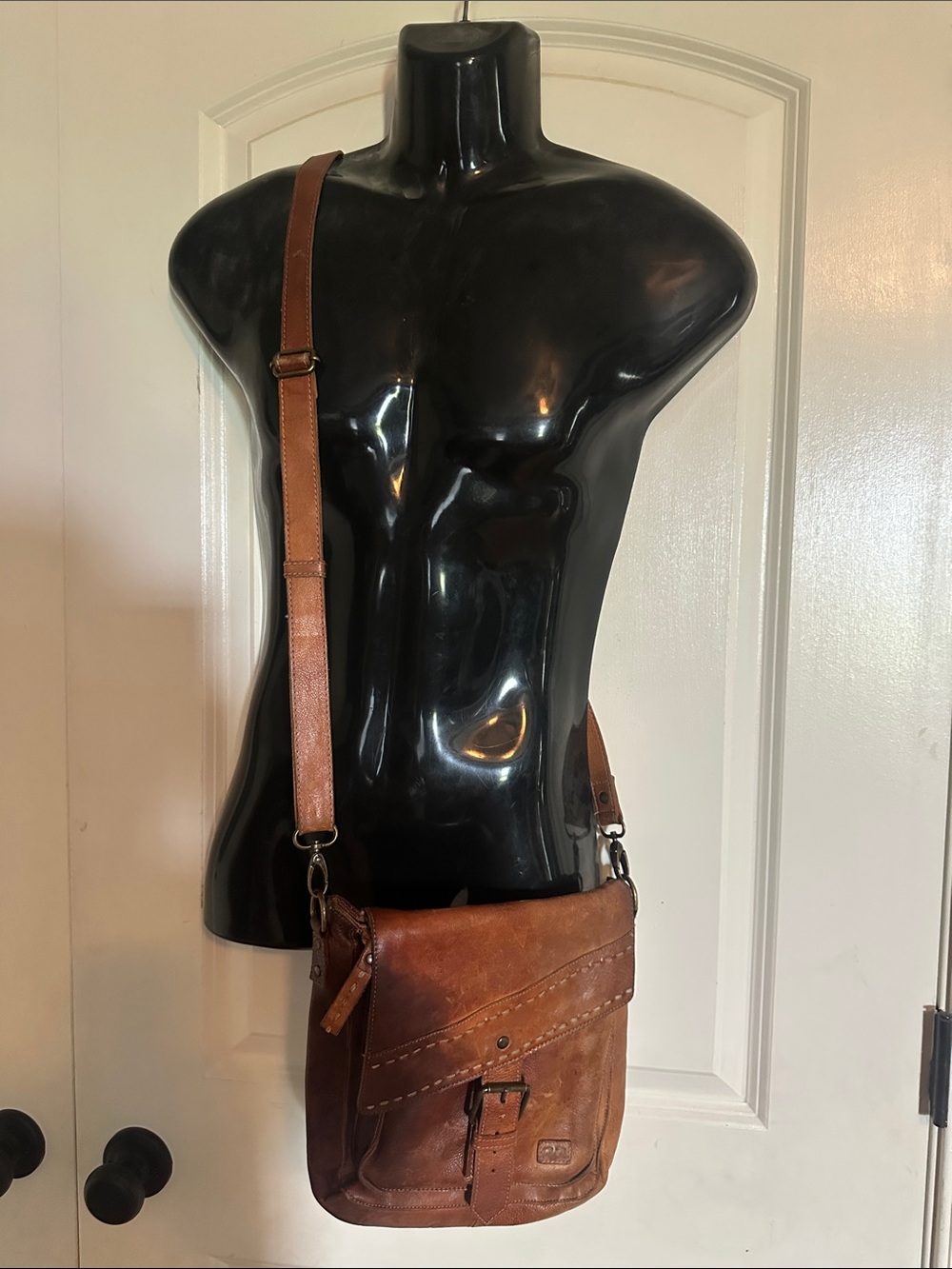 Bed Stu Distressed Tan/Brown Leather Crossbody - Picture 16 of 16